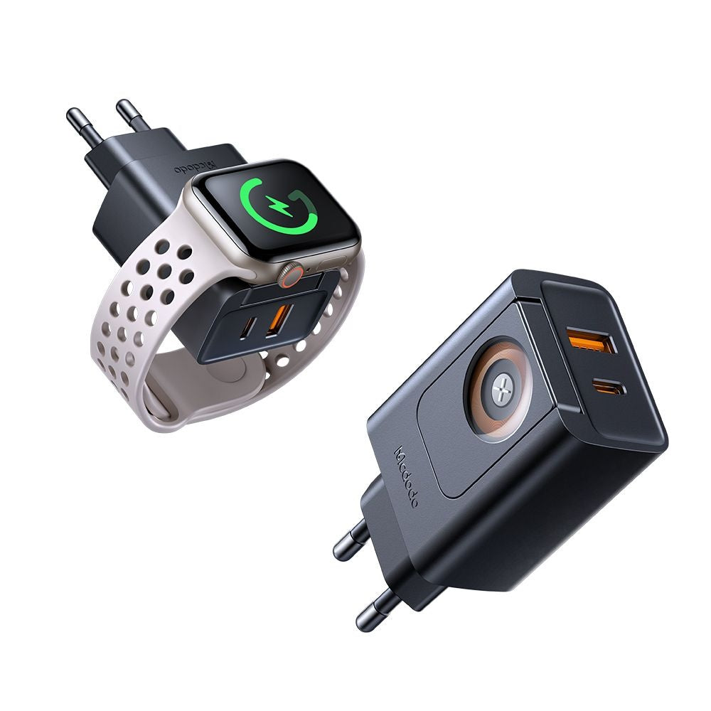McDodo CH-3700 Companion Network Charger, 30W, 3A, 1 x USB-A - 1 x USB-C, Black
