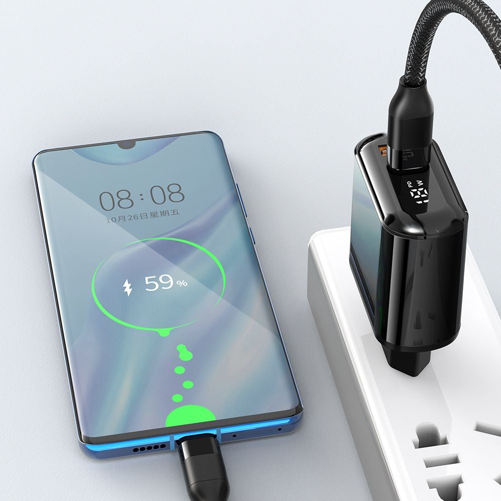 McDodo CH-7170 Chocolate Display Netwerkoplader, 20W, 3A, 1 x USB-A - 1 x USB-C, Zwart