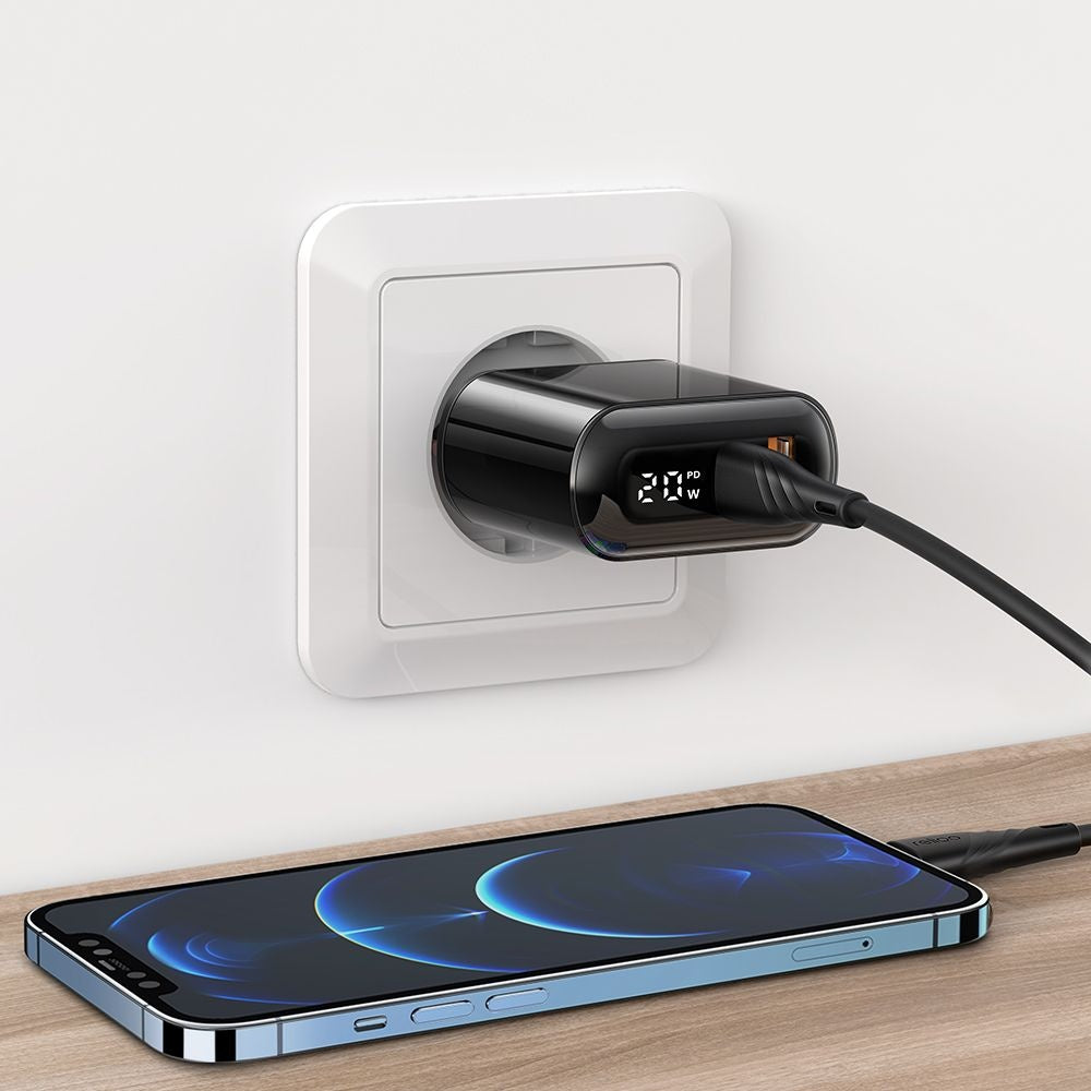 McDodo CH-7170 Chocolate Display Netwerkoplader, 20W, 3A, 1 x USB-A - 1 x USB-C, Zwart