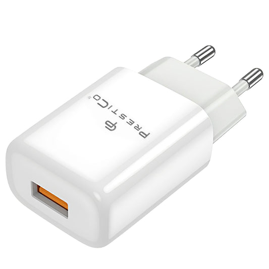 Netwerkoplader Prestico F7, 12W, 2,4A, 1 x USB-A, Wit