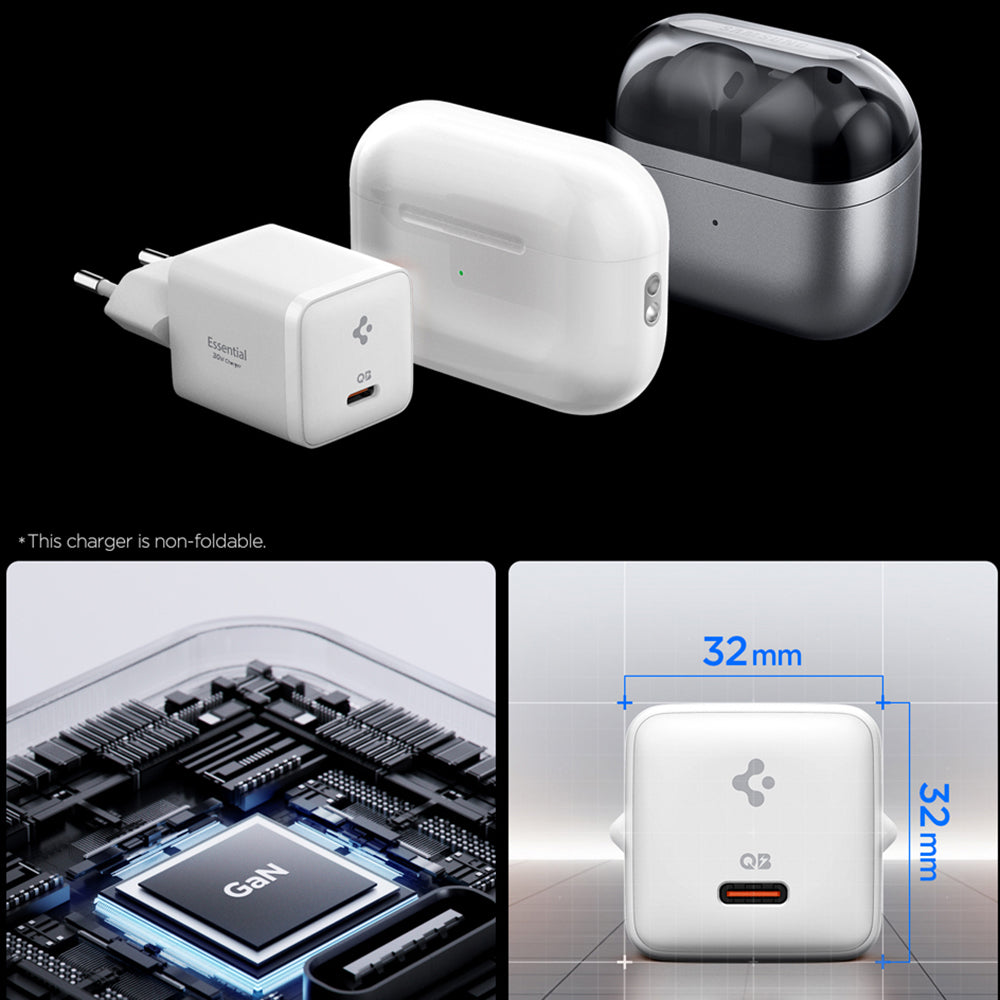 Spigen EE301EU Essential Netwerkoplader, 30W, 3A, 1 x USB-C, Wit KF2363556