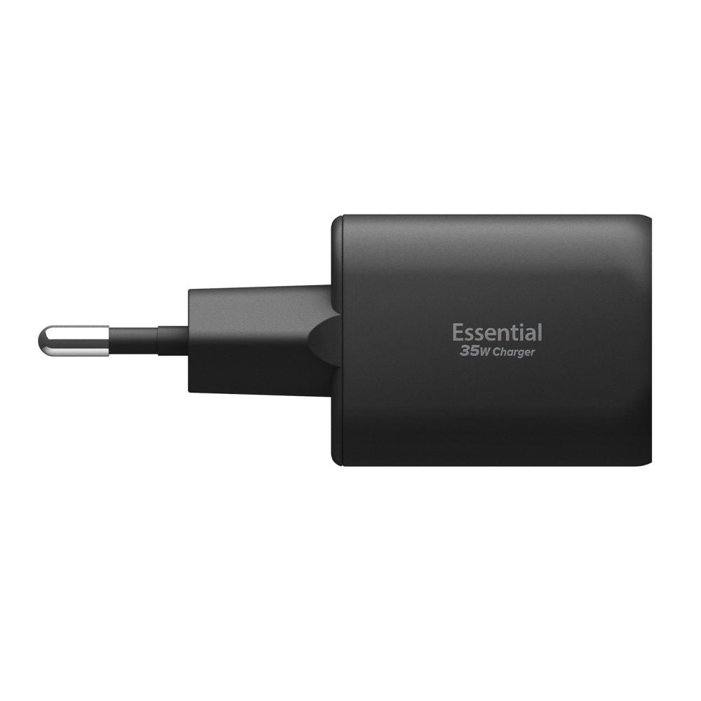 Spigen Essential Netwerkoplader, 35W, 3A, 1 x USB-A - 1 x USB-C, Zwart ACH09463