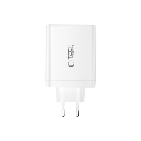 Netwerkoplader Tech-Protect NC140W-GAN, 140W, 5A, 1 x USB-A - 3 x USB-C, Wit