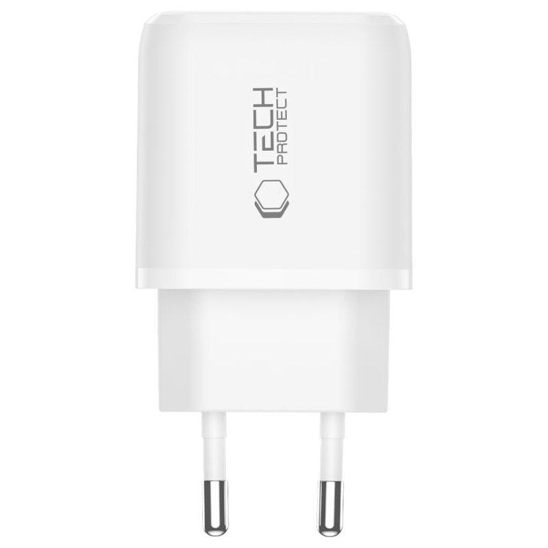 Netwerkoplader Tech-Protect NCA45W, 45W, 3A, 1 x USB-A - 1 x USB-C, Wit