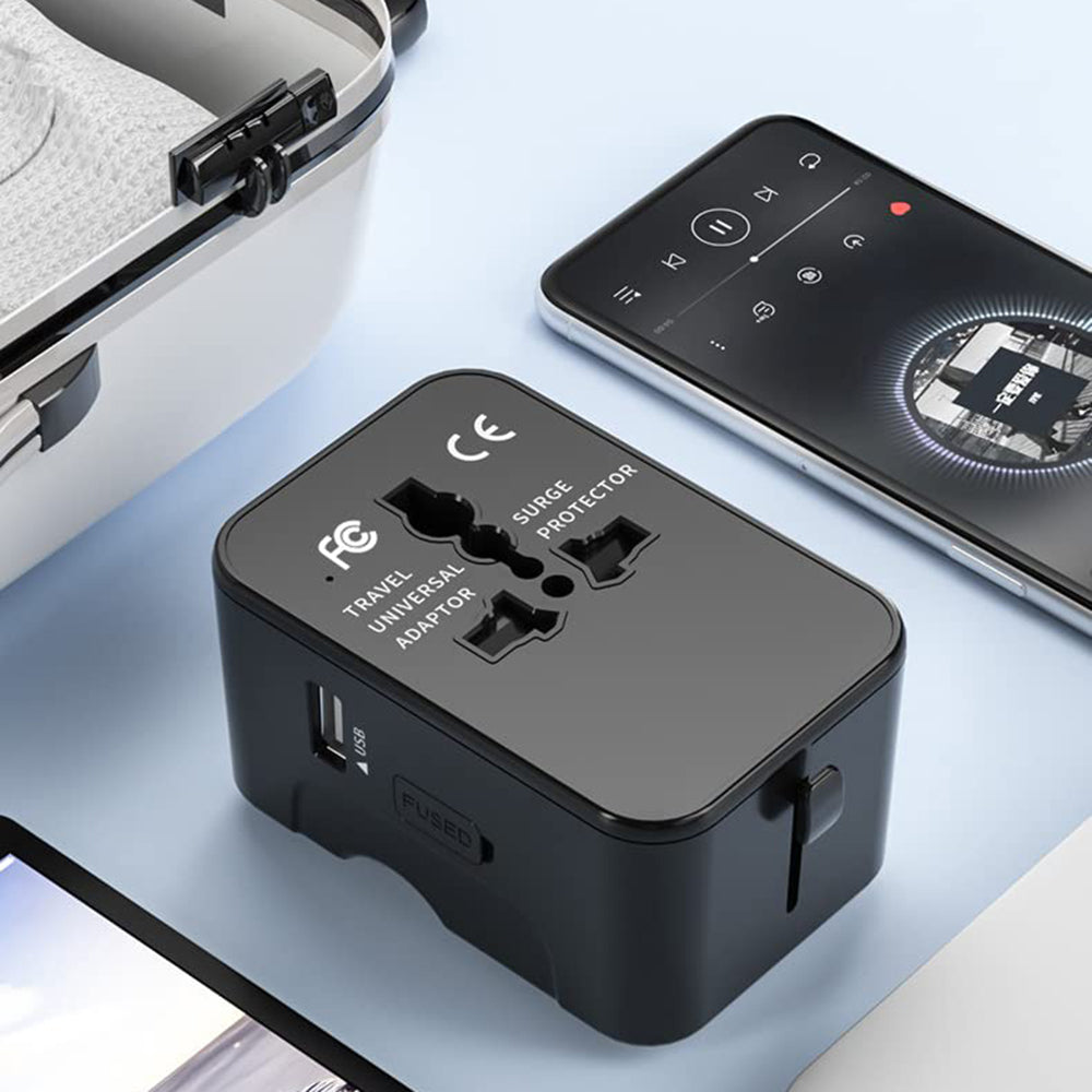 Techsuit HHT202-2C Travel Netwerkoplader, 15W, 3A, 2 x USB-C, Zwart