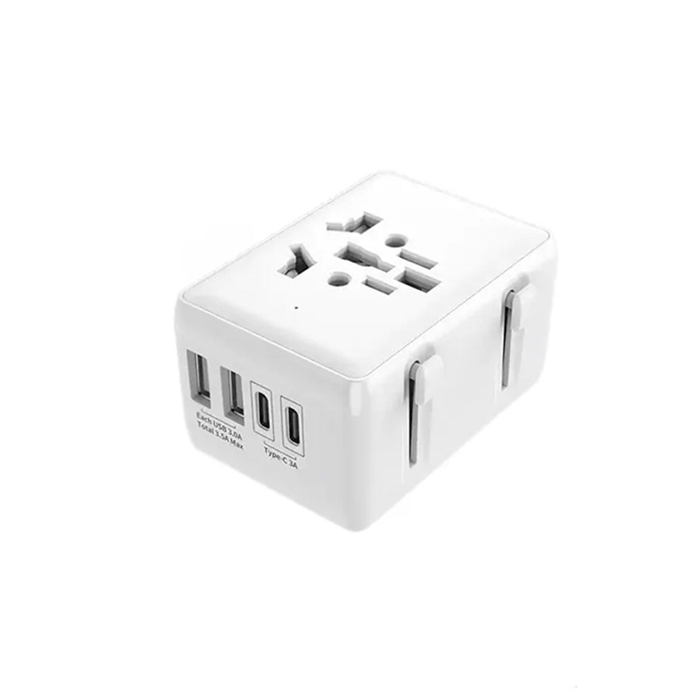 Netwerkoplader Techsuit HHT203A Travel, 20W, 3A, 2 x USB-A - 2 x USB-C, Wit