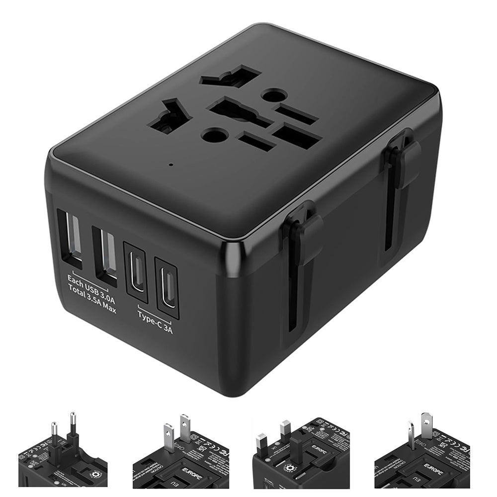 Netwerkoplader Techsuit HHt204A Travel, 15W, 3A, 2 x USB-A - 2 x USB-C, Wit