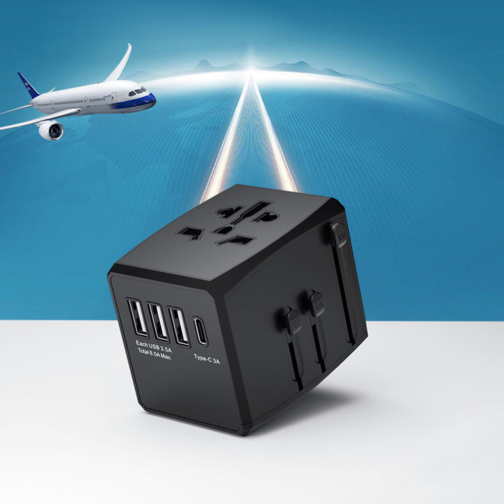 Netwerkoplader Techsuit HHT904-B3 Travel, 30W, 3A, 3 x USB-A - 1 x USB-C, Zwart
