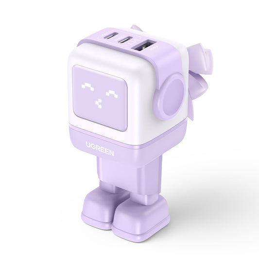 UGREEN CD361 Uno Netwerkoplader, 65W, 3.25A, 1 x USB-A - 2 x USB-C, Paars