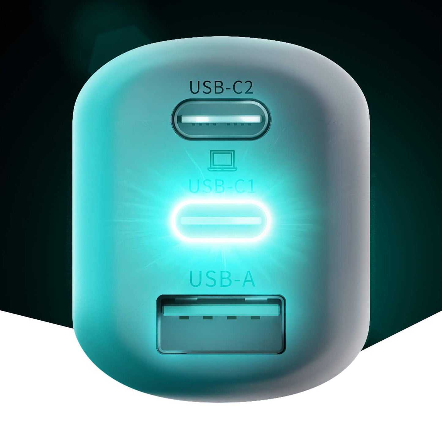Netlader 3MK HyperCharger, 65W, 5A, 1 x USB-A - 2 x USB-C, Wit