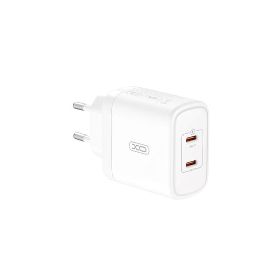 Netwerkoplader met USB-C kabel XO Design CE08, 50W, 3A, 2 x USB-C, Wit