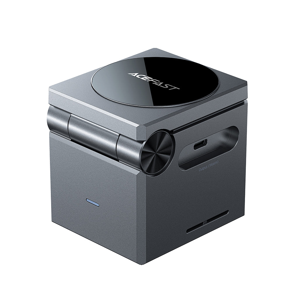 Draadloze Netwerkoplader Acefast E18 Rubik's Cube 3in1, 23W, 1.67A, Gri