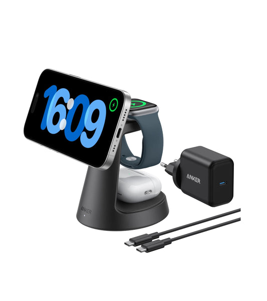 Anker MagGo 3in1 Draadloze Netwerkoplader, 15W, 1.67A, Zwart B25M4G11