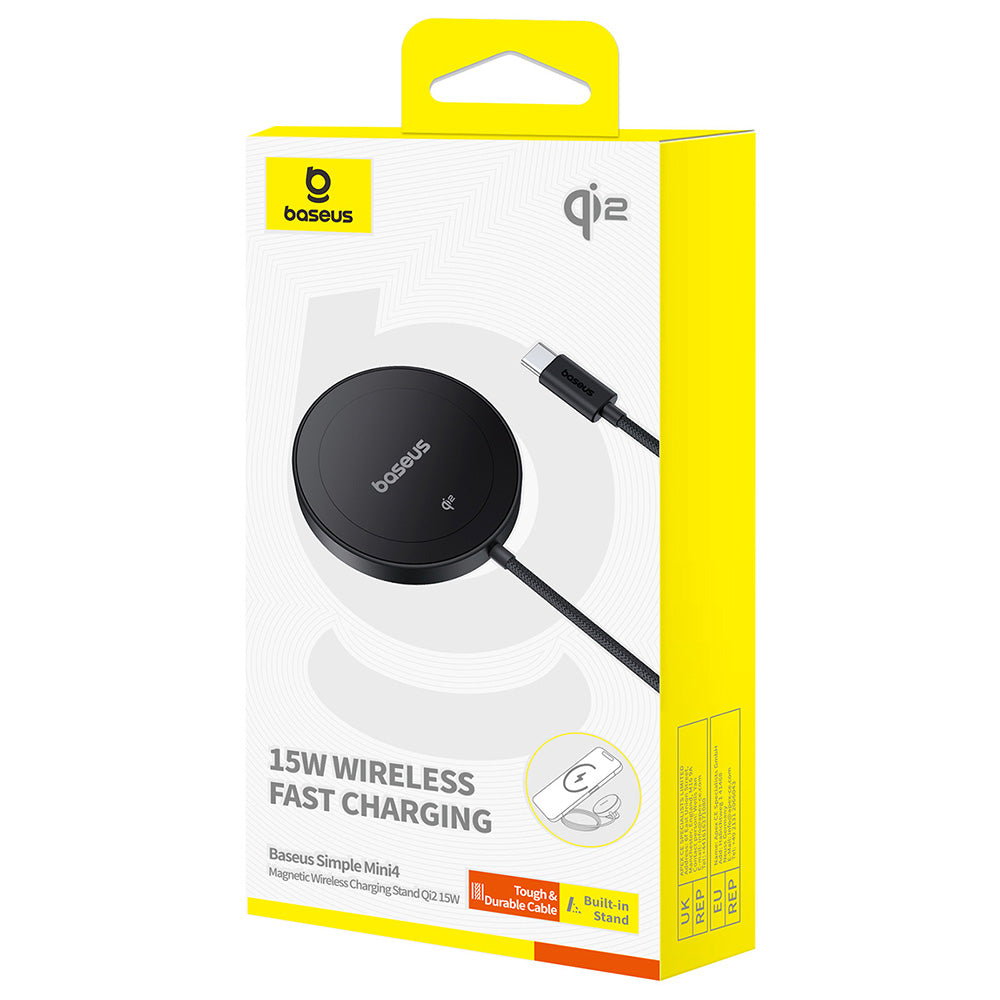 Baseus Simple Mini4 Wireless Network Charger, 15W, 1.67A, Black P10273300121-02