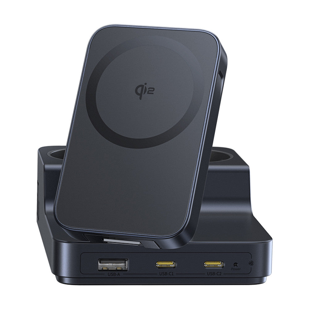 Baseus Nomos ND11 QI 6in1 Charging Station, 67W, 3.35A, 1 x USB-A - 2 x USB-C - 2 x Schuko, Black E00078801123-00