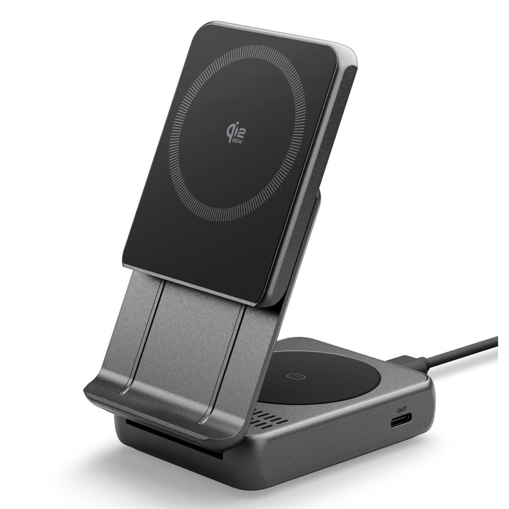 Draadloze Netwerkoplader Spigen EF302MOQ 3in1, 25W, 1 x USB-C, Gri