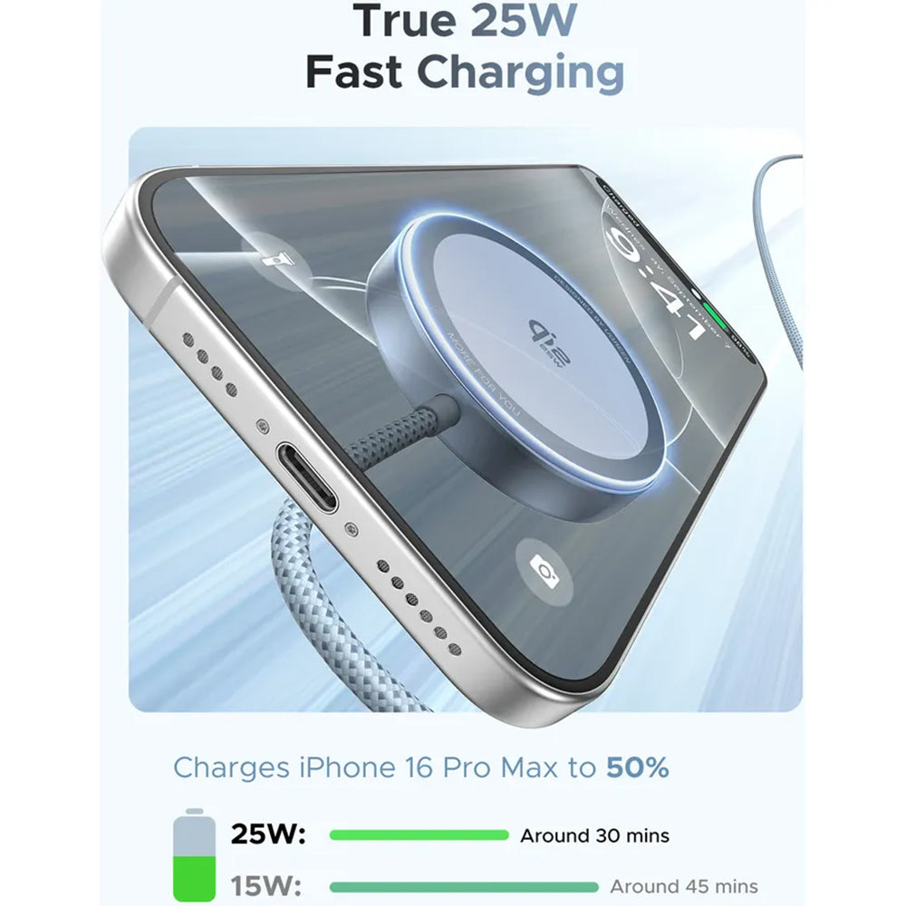 UGREEN MagFlow Draadloze Netwerkoplader, 25W, Blauw