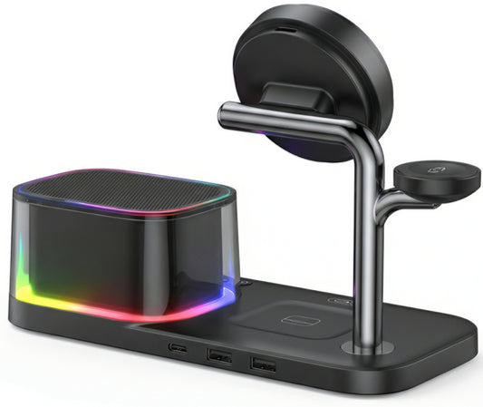 Draadloze netlader met Bluetooth-luidspreker XO Design CX045 5in1, 25W, Zwart