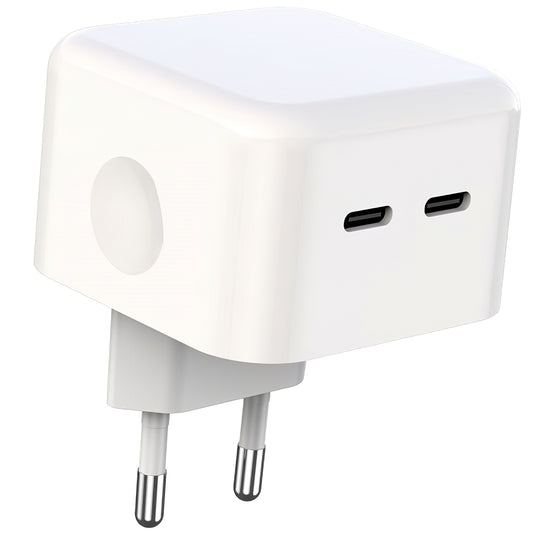 XO Design L102 Network Charger, 35W, 3A, 2 x USB-C, White