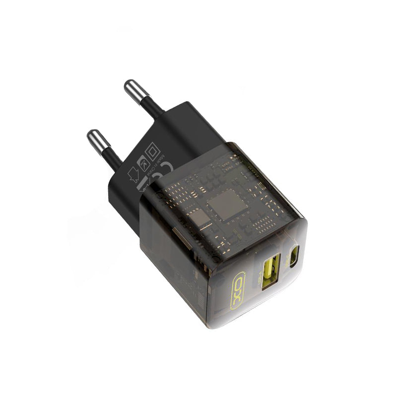 Netwerkoplader XO Design CE05, 30W, 3A, 1 x USB-A - 1 x USB-C, Bruin