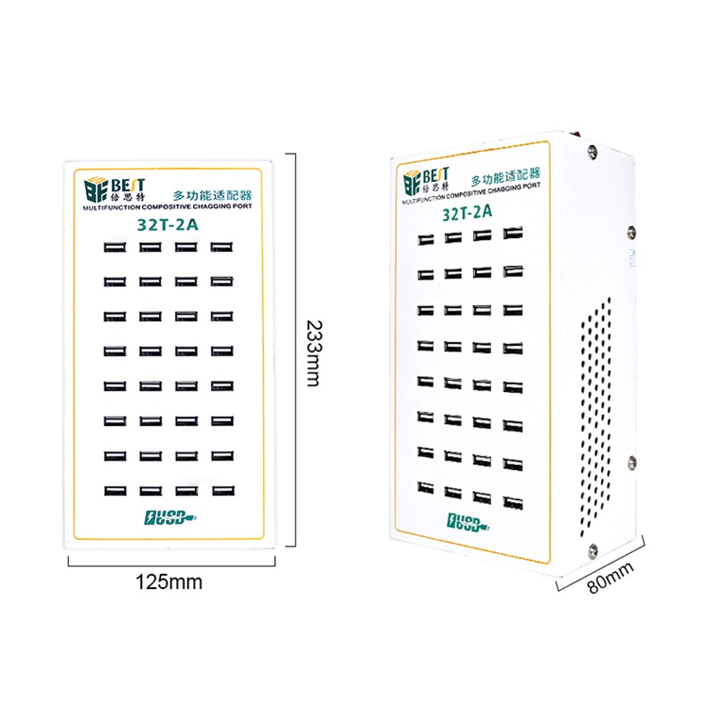 Best 32T-2A Station Charger, 2A, 32 x USB-A, Wit