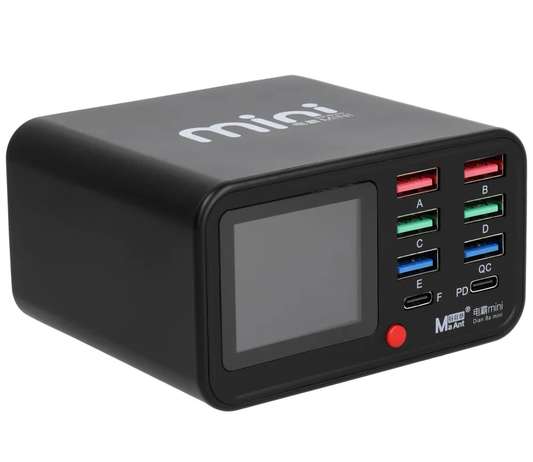 Oplaadstation MaAnt Dianba Mini, 75W, 2 x USB-C - 6 x USB-A, Zwart