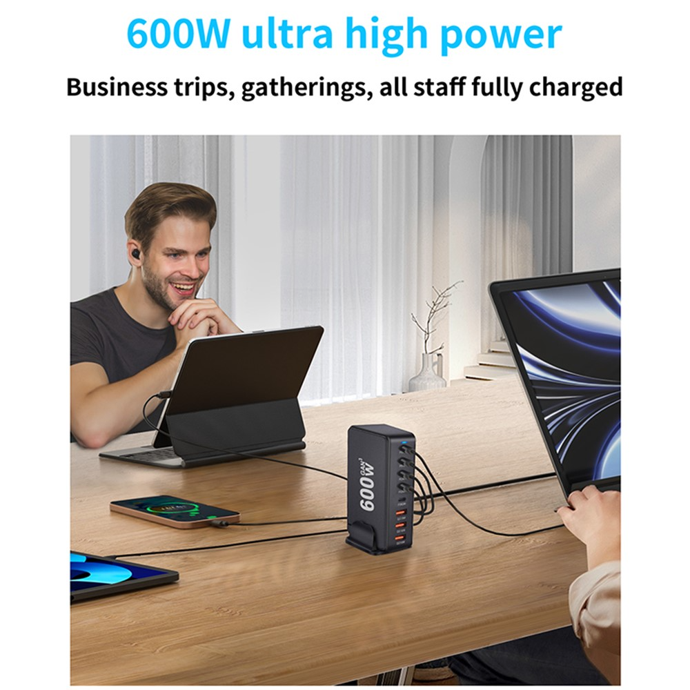 OEM Station Charger, 600W, 4 x USB-A - 4 x USB-C, Wit