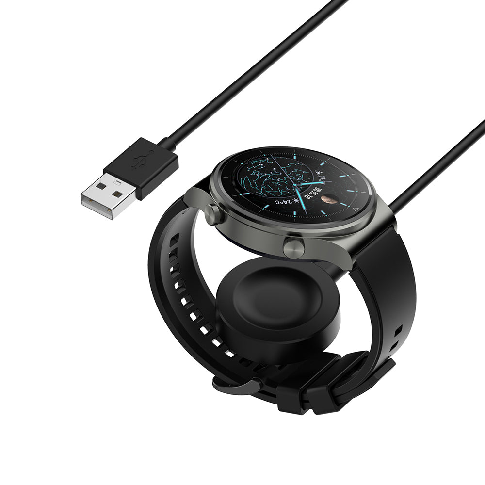Draadloze Oplader Techsuit THC1 voor Honor Watch / Huawei Watch Series, USB-A, Zwart