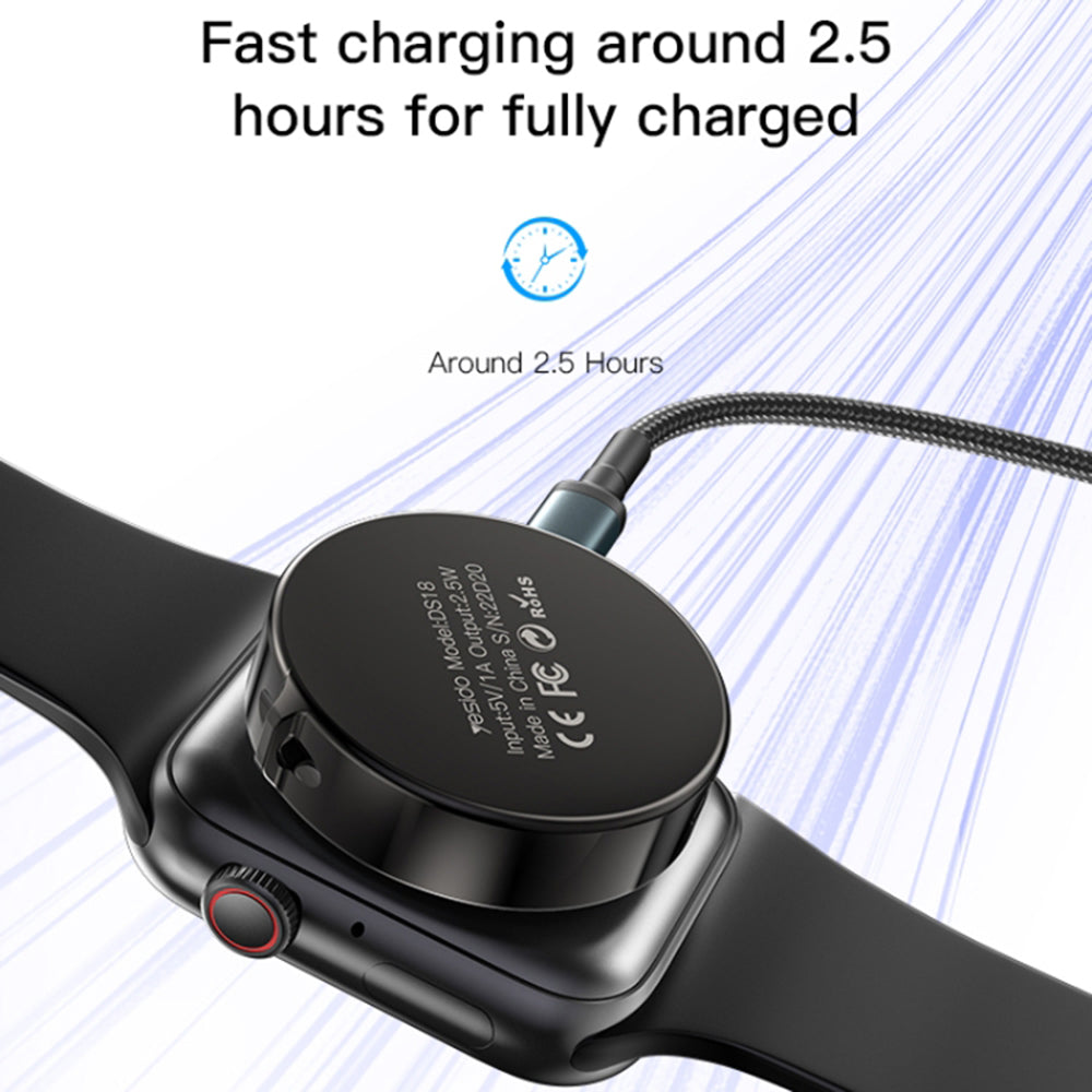 Draadloze Oplader Yesido DS18 voor Apple Watch Series, Zwart