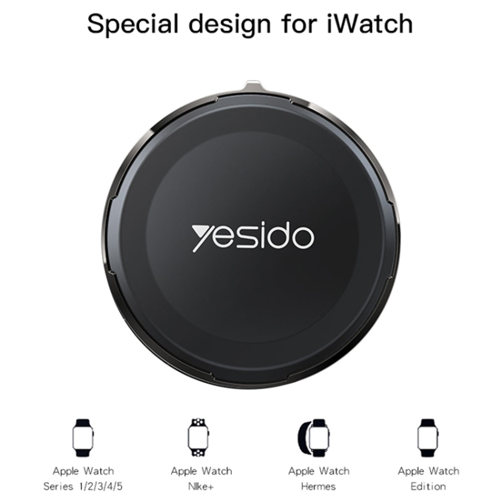 Draadloze Oplader Yesido DS18 voor Apple Watch Series, Zwart