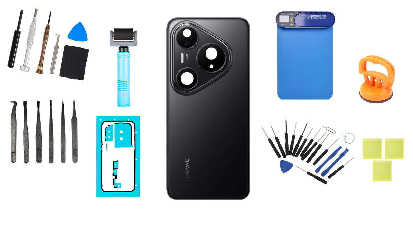 Kit Batterijklep Huawei Pura 80 Pro Glazed Black Service Pack en Toegewijde Service-instrumenten
