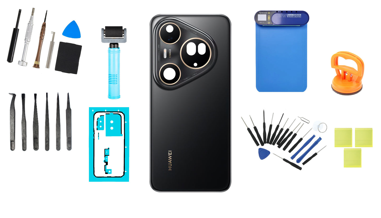Kit Batterijklep Huawei Pura 80 Ultra Golden Black Service Pack en Toegewijde Service-instrumenten