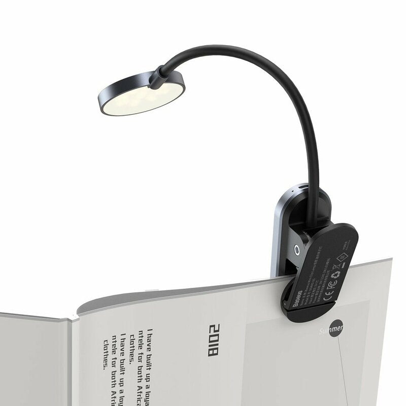 Draagbare LED-lamp Baseus Comfort Reading Mini Clip, Grijs DGRAD-0G