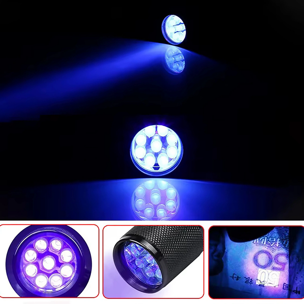 UV LED-zaklamp WZK WLD-9L, IP65