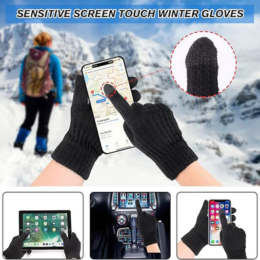 Dames Touchscreen Winterhandschoenen Techsuit ST0015, Maat 17cm, Zwart