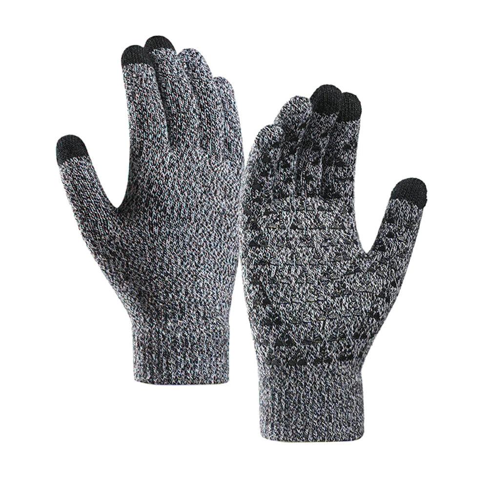Touchscreen Winterhandschoenen Iwarm ST0018, Maat 23cm, Zwart Grijs