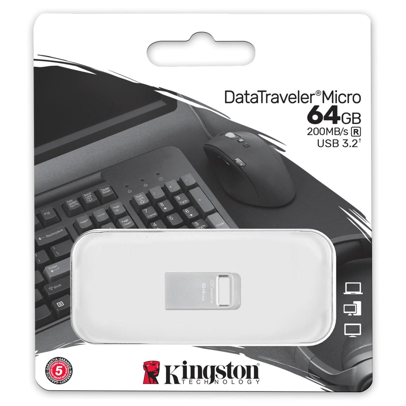 Kingston Micro G2 External USB-A 3.2 Memory, 64Gb DTMC3G2/64GB