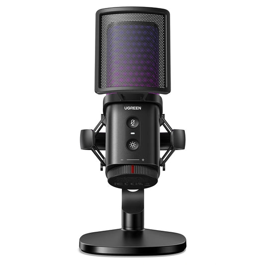 Cardioïde Microfoon UGREEN CM581 (65629), RGB, USB-C, 1.5m, Zwart