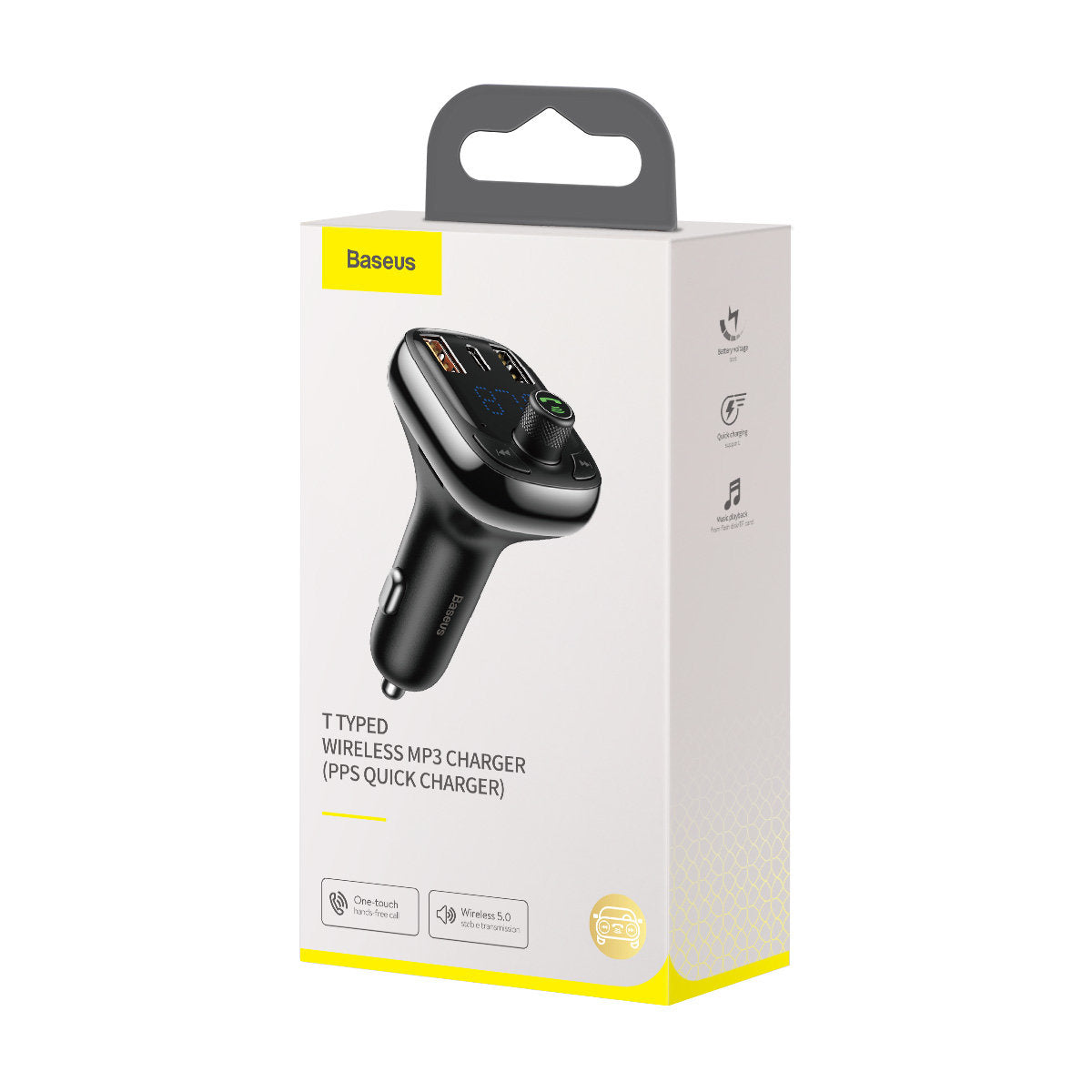 Baseus S-13 Bluetooth FM-modulator, 2 x USB-A - 1 x USB-C - 1 x microSD CCMT000101
