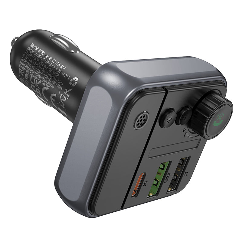 FM Bluetooth Modulator Borofone BC50 Ascenso, 2 x USB-A - 1 x USB-C