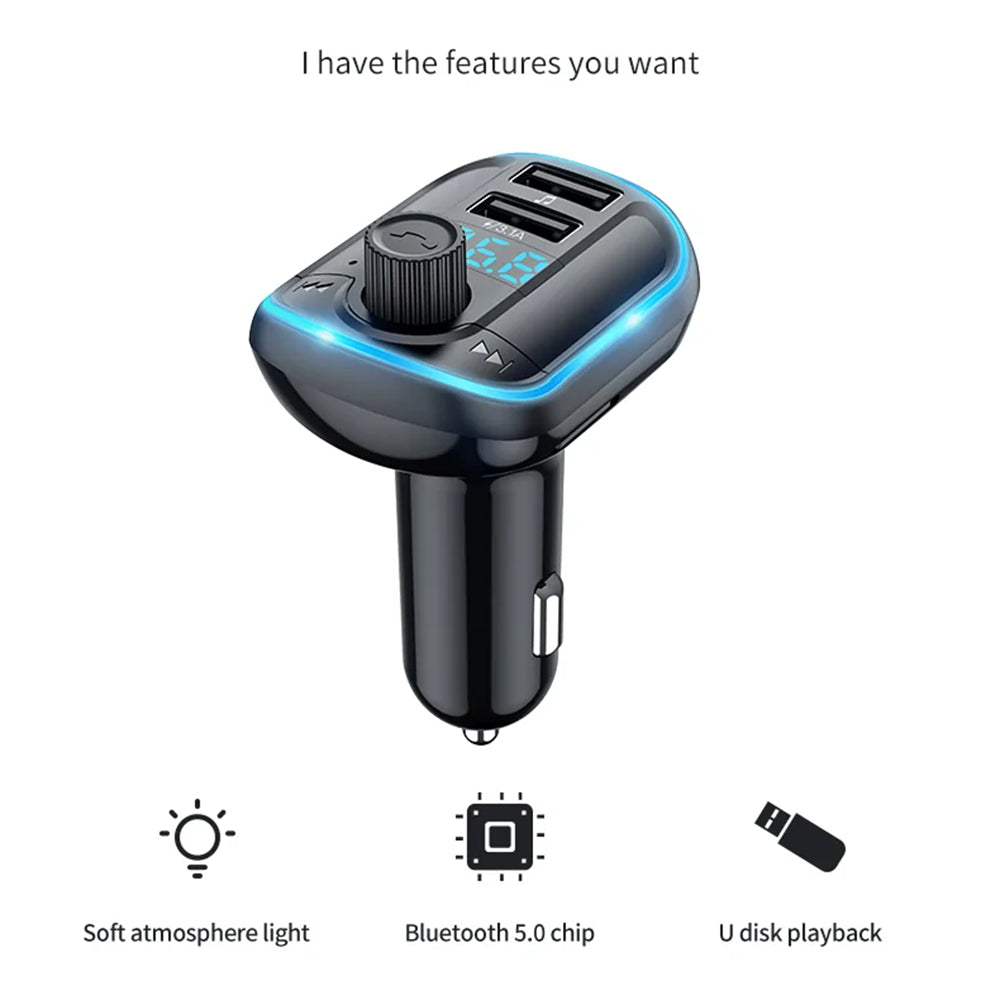FM Bluetooth-modulator Yesido Y44, 2 x USB-A - 1 x microSD