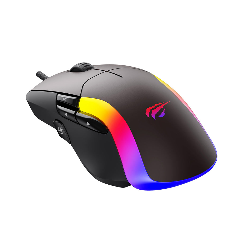Gaming Muis Bedraad USB HAVIT MS959S, RGB, 1200DPI - 8000DPI, 1.6m, Zwart Oker