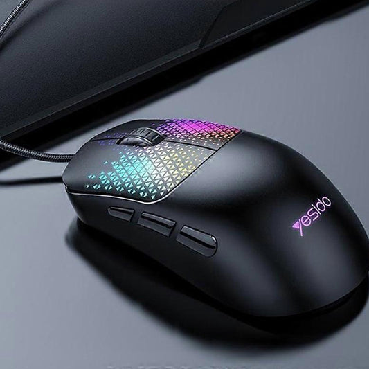 Gaming Muis Bedraad USB Yesido KB32, RGB, 7200DPI, Zwart