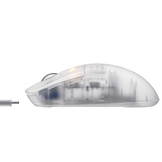 Draadloze Gaming Muis HAVIT MS970WB Pro, 800DPI - 12000DPI, BT / Wi-Fi / Bedraad, Transparant Wit