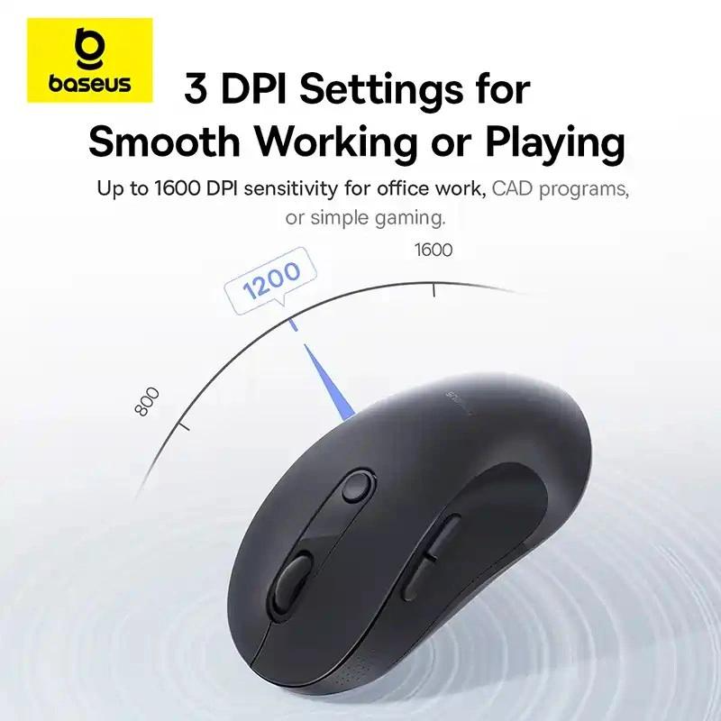 Wireless Mouse Baseus F02, 1600DPI, BT, Black B0203203