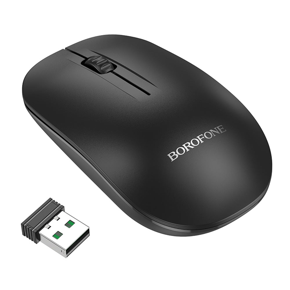 Draadloze Muis Borofone BG14 Planet, 1000DPI, BT / Wi-Fi, Zwart