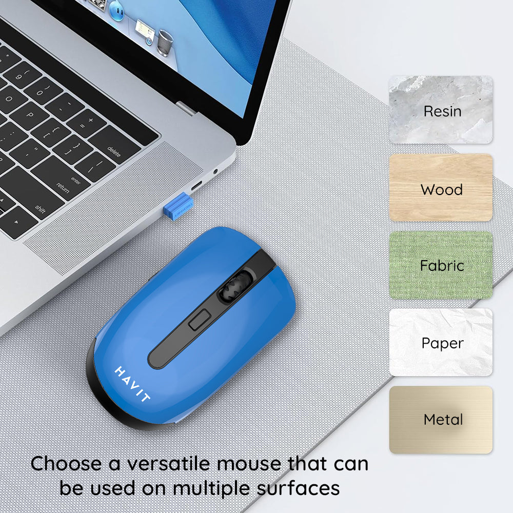 HAVIT MS989GT Wireless Mouse, 800DPI - 1600DPI, Black Red