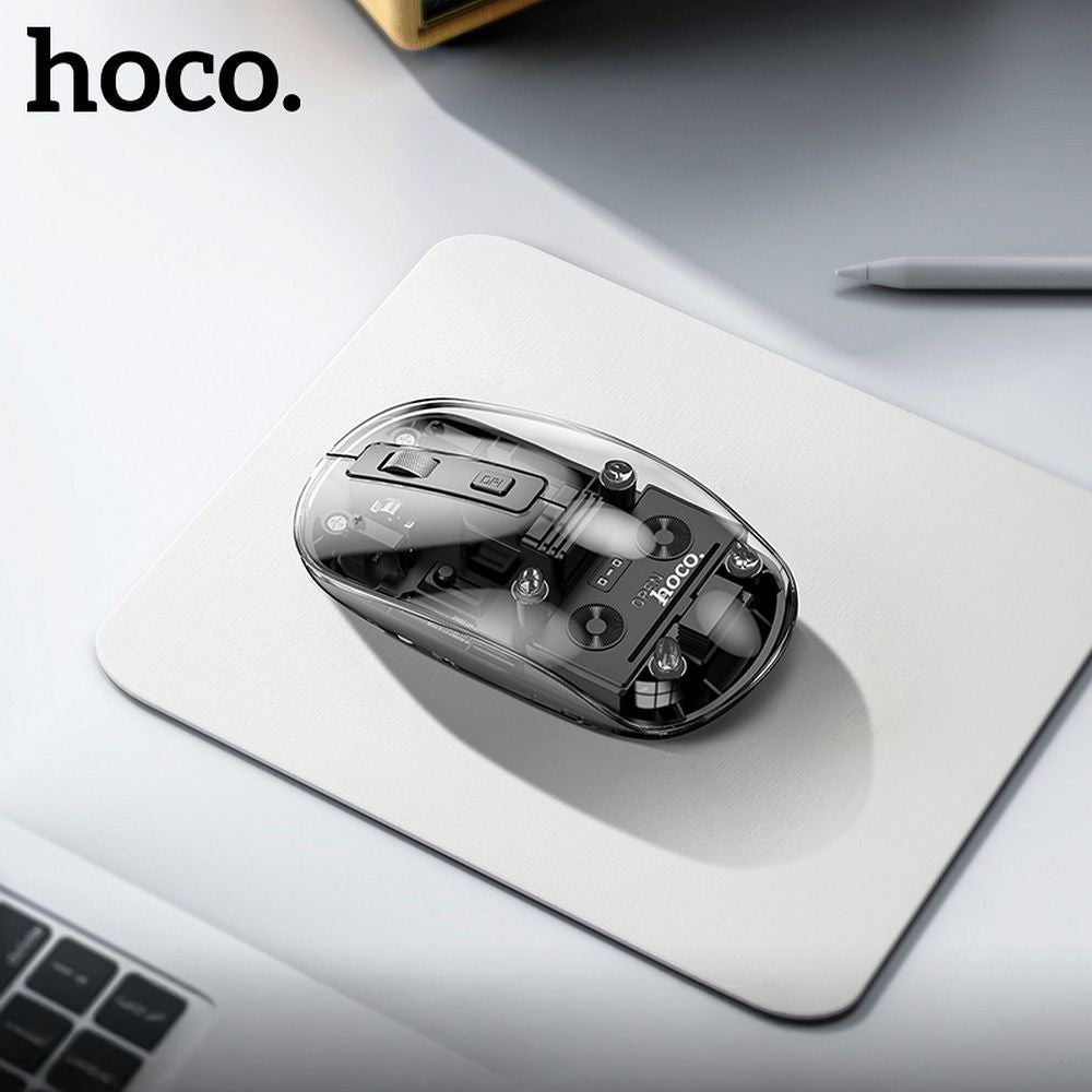 Draadloze Muis HOCO GM29, 1600DPI, BT / Wi-Fi, Zwart