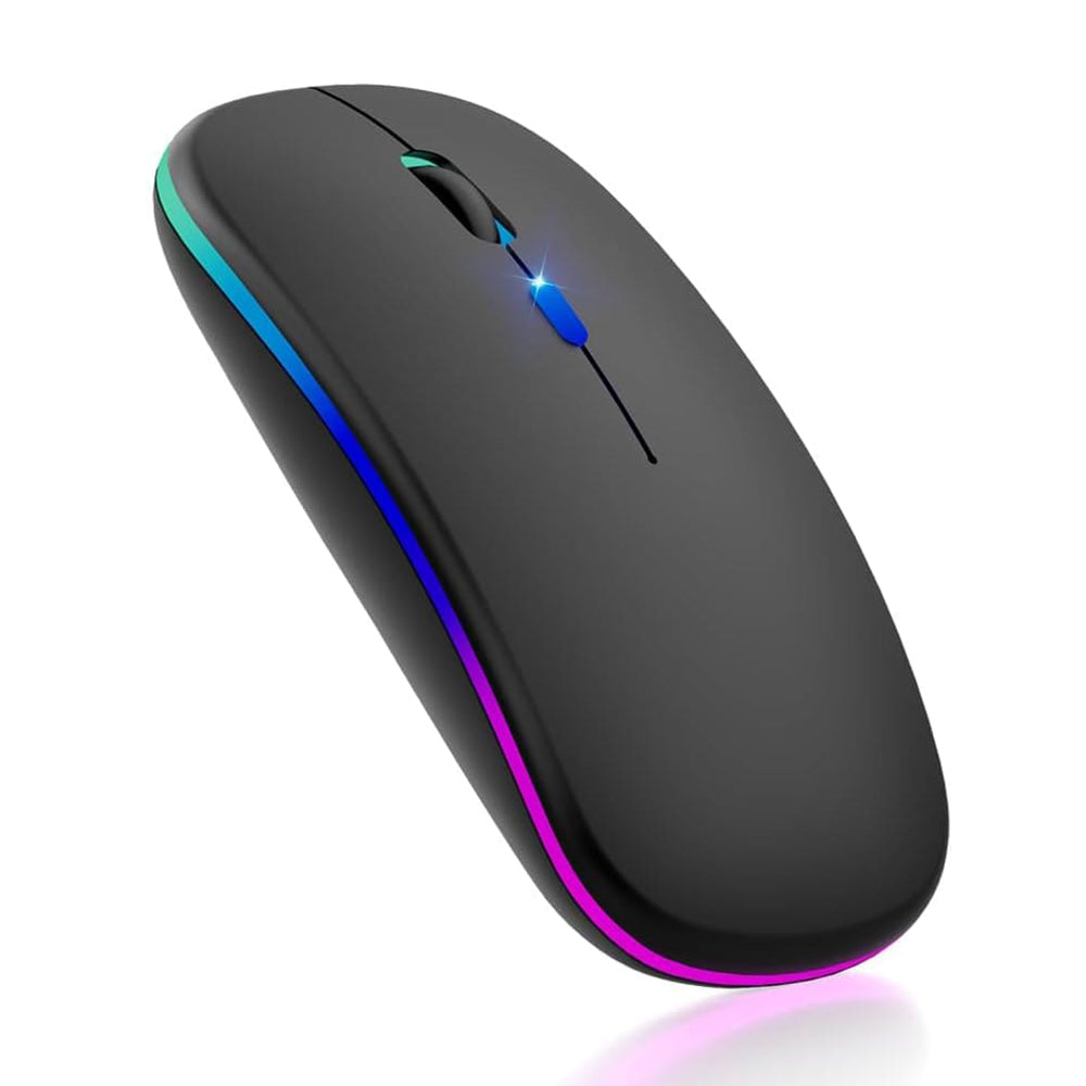 Draadloze Muis Techsuit M1, RGB, 1600DPI, BT / Wi-Fi, Zwart