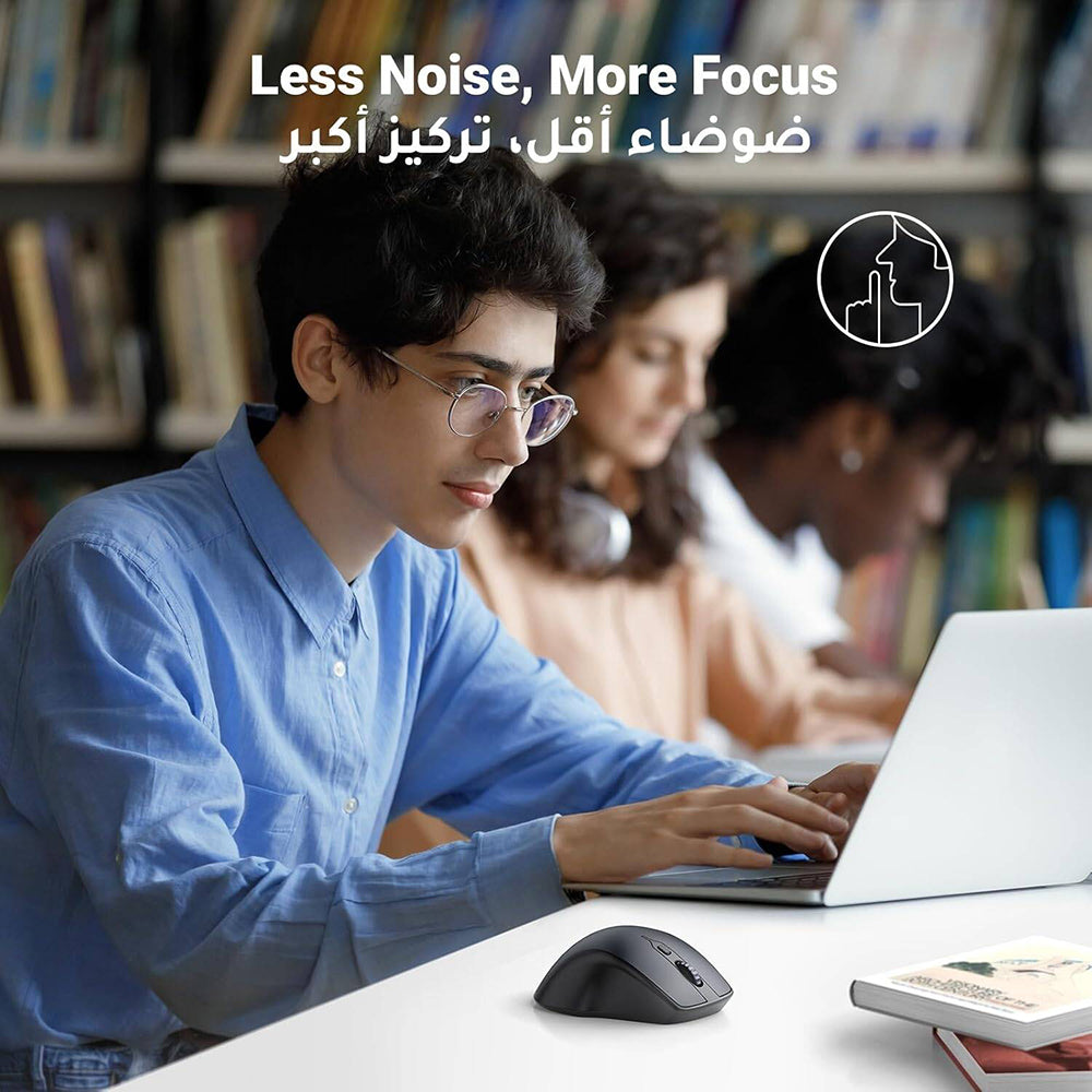 Draadloze Muis UGREEN MU101, 4000DPI, BT / Wi-Fi, Zwart